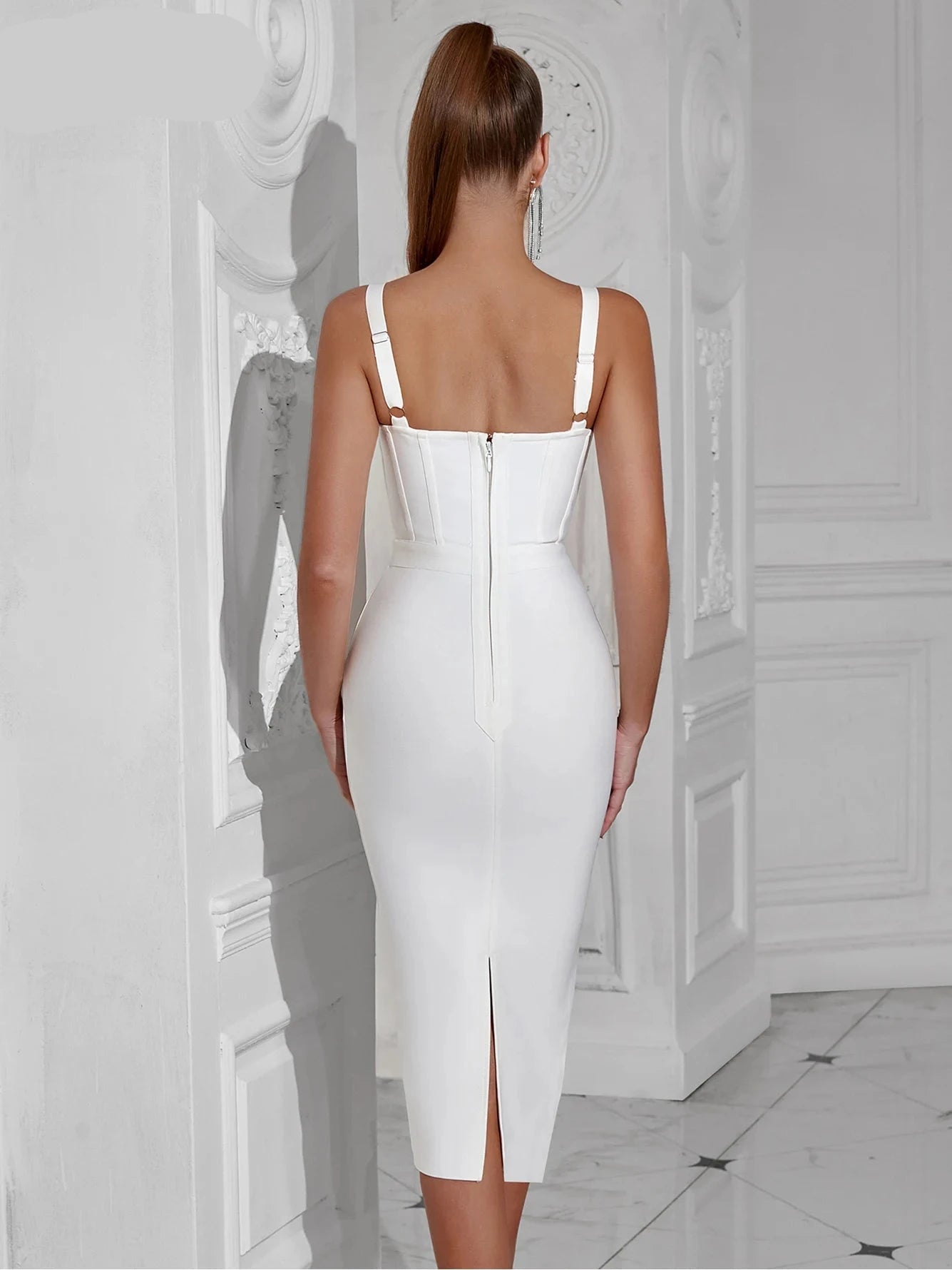 Olivia New Summer Women's Spaghetti Strap Bandage Dress: Embroidered Night Party Dresses Vestidos with a Sleeveless Evening Look