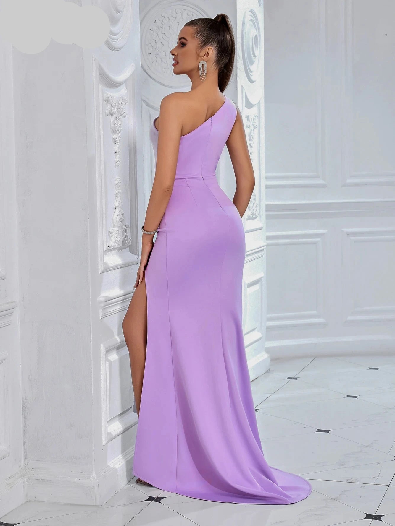 Olivia Women's One Shoulder Mesh Club Dress: Summer Sleeveless Draped Fashion, Sexy Dresses, Birthday Celebrity Party Outfits for Women