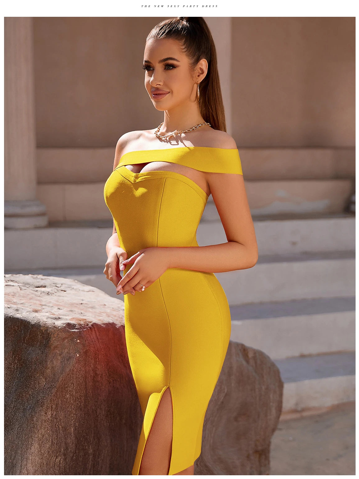 Olivia One Shoulder Backless Bandage Dress  Summer Sexy Split Thigh Bodycon Strapless Celebrity Runway Elegant Party Dresses